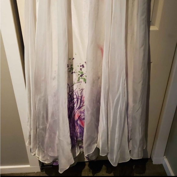 White Multicoloured Prom Grad Dress - Picture 7 of 8